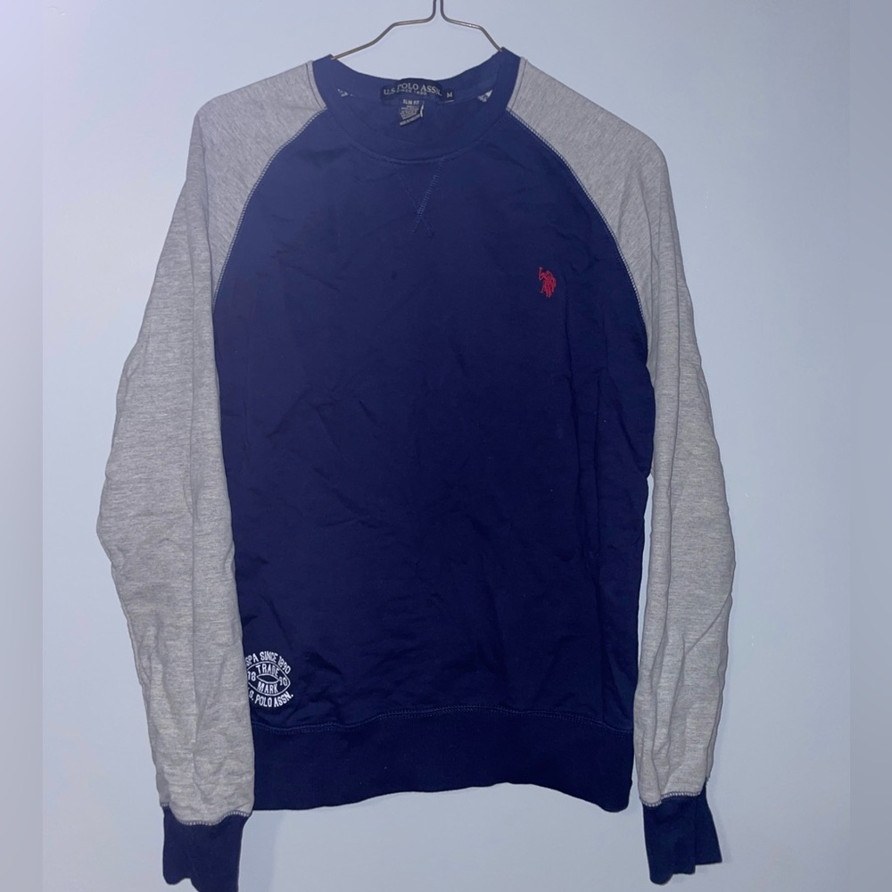 👨✈️US Polo Association Men's Navy and Gray Long Sleeve Top